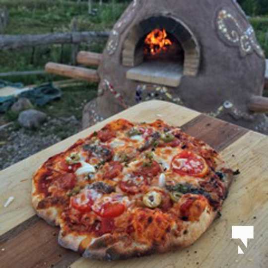pizza oven and pizza