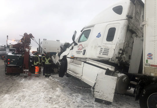 Jack Knifed Tractor Trailer Highway 401 Newtonville February 22, 2021209