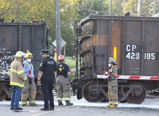 Port Hope Railway Tie Fire August 4, 2021, 20210402