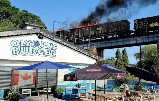 Port Hope Railway Tie Fire August 4, 2021, 20210403