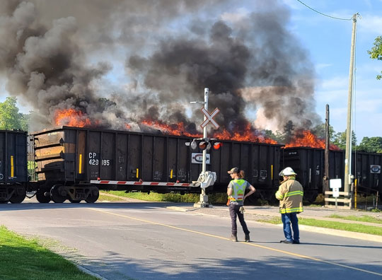 Port Hope Railway Tie Fire August 4, 2021, 20210406