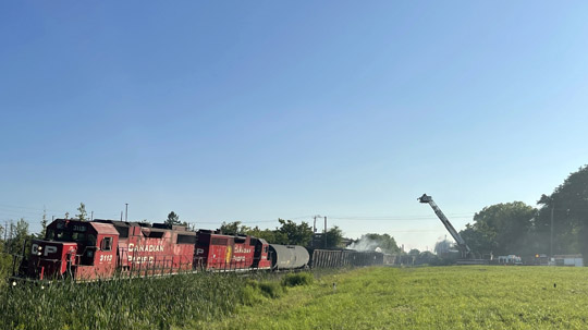 Port Hope Railway Tie Fire August 4, 2021, 20210411