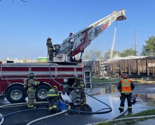 Port Hope Railway Tie Fire August 4, 2021, 20210412