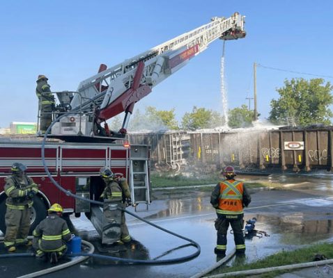 Port Hope Railway Tie Fire August 4, 2021, 20210413