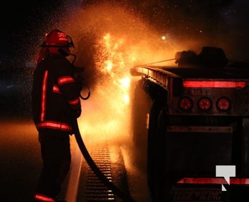 Flatbed Trailer Fire Highway 401 East of Cobourg February 16, 2022598