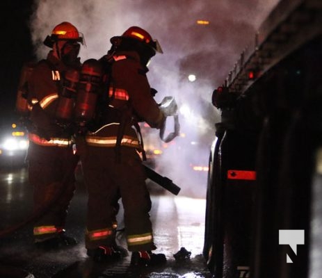 Flatbed Trailer Fire Highway 401 East of Cobourg February 16, 2022601