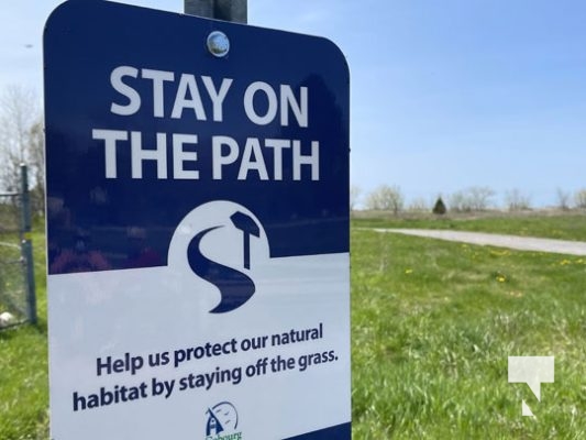 Stay on the path sign Cobourg May 12, 2022431