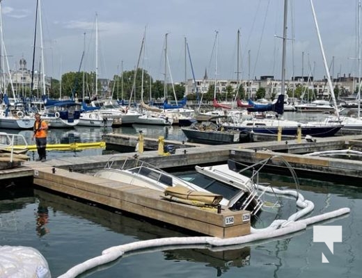 Boat Sinks Cobourg Harbour June 16, 20221567