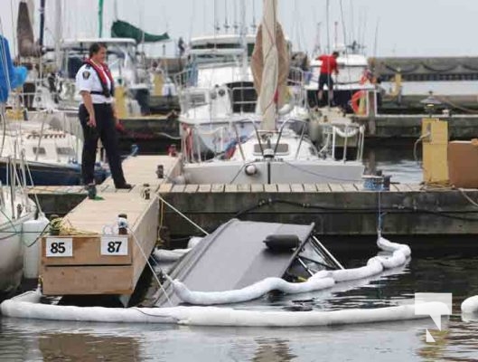Boat Sinks Cobourg Harbour August 4, 20222857