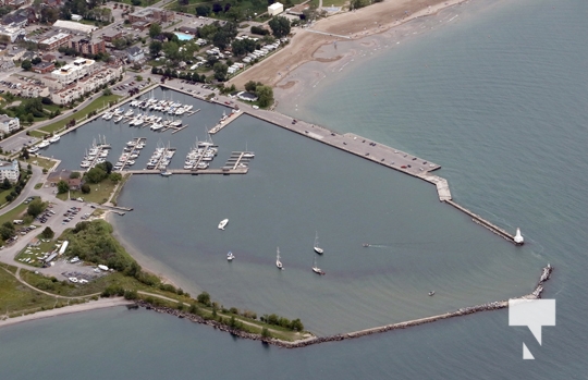 Cobourg harbour aerial