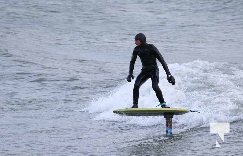 Kayakers, Surfers and a Hydrofoil Boarder Enjoy Lake Ontario Off ...