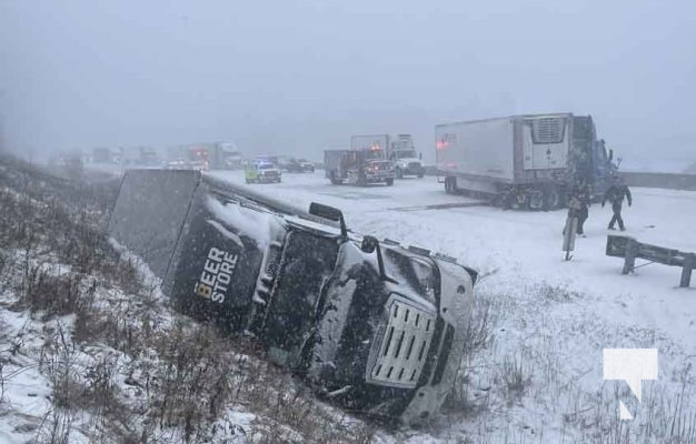 Multi Vehicle Collision Hwy 401 Westbound Cobourg February 15, 2024 615
