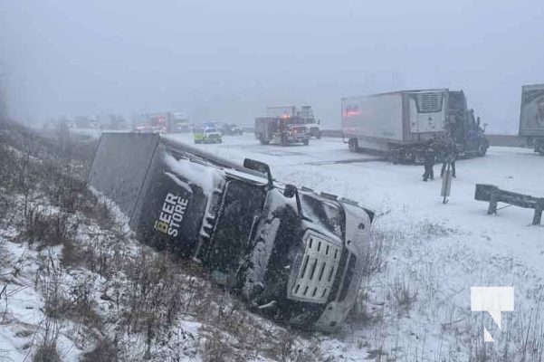 Multi Vehicle Collision Hwy 401 Westbound Cobourg February 15, 2024 616
