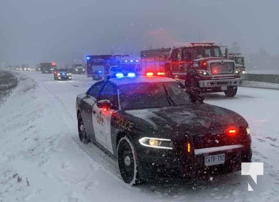 Multi Vehicle Collision Hwy 401 Westbound Cobourg February 15, 2024 624
