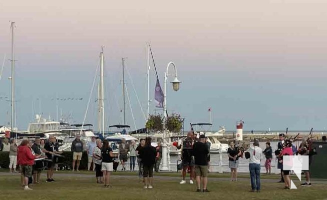 Cobourg Legion Pipes and Drums Piping Down the Sun September 1, 2024 0214