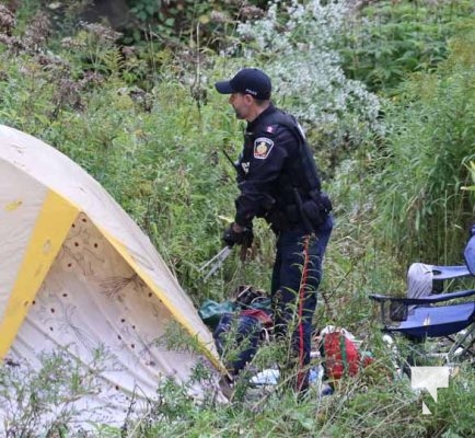 Person Arrested at Encampment Cobourg Creek September 25, 2024 1407