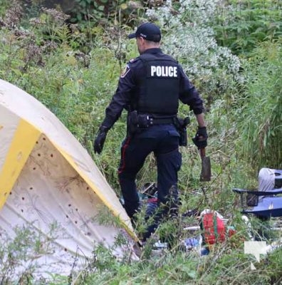 Person Arrested at Encampment Cobourg Creek September 25, 2024 1408