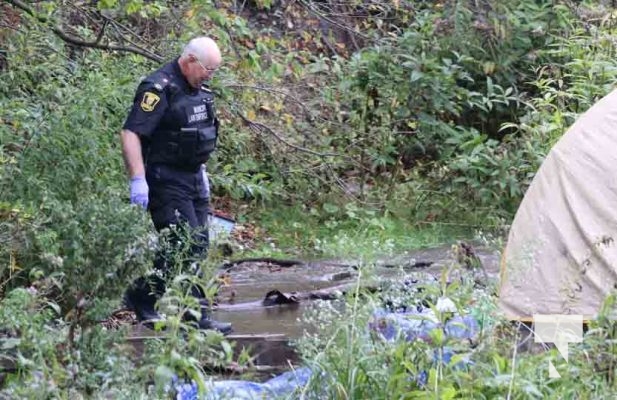 Person Arrested at Encampment Cobourg Creek September 25, 2024 1412