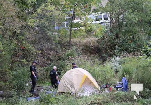 Person Arrested at Encampment Cobourg Creek September 25, 2024 1413