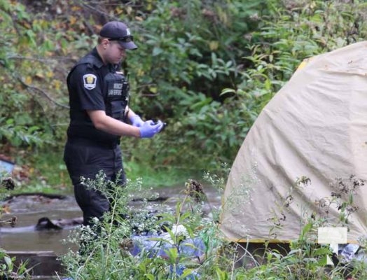 Person Arrested at Encampment Cobourg Creek September 25, 2024 1415