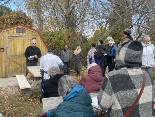 Cobourg Ecology Garden Poem Picnic Table October 28, 2024 2340