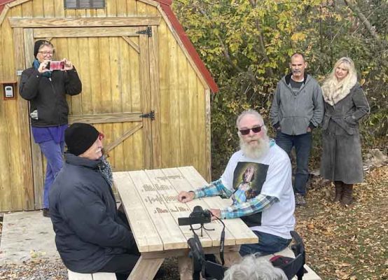 Cobourg Ecology Garden Poem Picnic Table October 28, 2024 2342