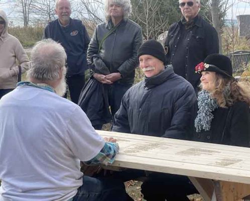 Cobourg Ecology Garden Poem Picnic Table October 28, 2024 2343