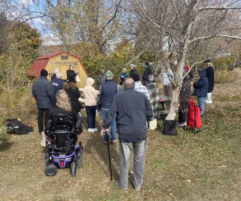 Cobourg Ecology Garden Poem Picnic Table October 28, 2024 2345