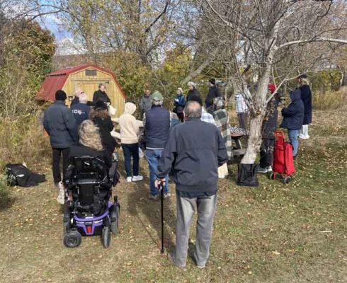 Cobourg Ecology Garden Poem Picnic Table October 28, 2024 2346