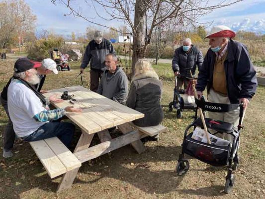 Cobourg Ecology Garden Poem Picnic Table October 28, 2024 2347