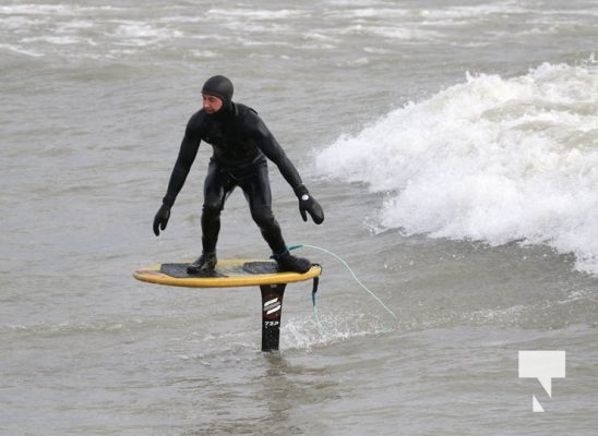 Hydro foil surfing Cobourg Lake Ontario January 2, 2025 2