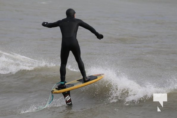 Hydro foil surfing Cobourg Lake Ontario January 2, 2025 3