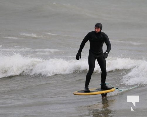 Hydro foil surfing Cobourg Lake Ontario January 2, 2025 4