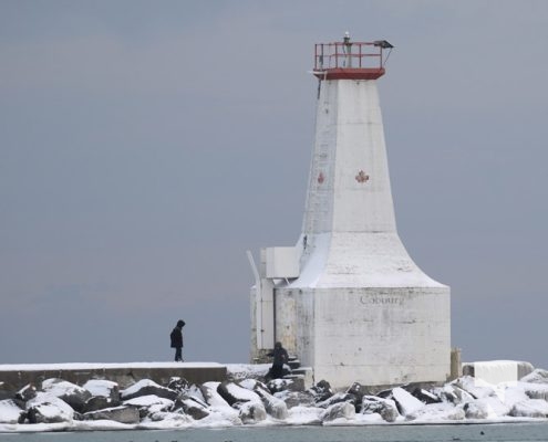 January 12, 2025 Youths on Frozen Pier Cobourg Harbour 103