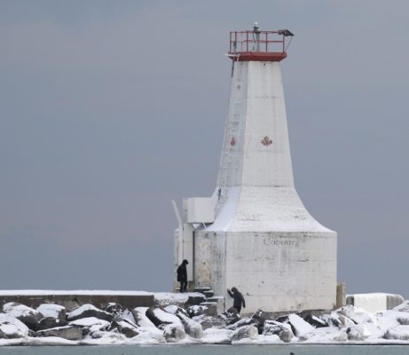 January 12, 2025 Youths on Frozen Pier Cobourg Harbour 104