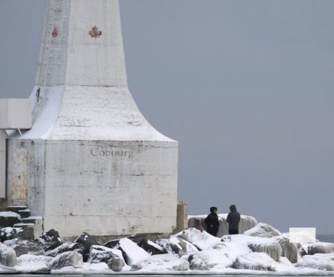 January 12, 2025 Youths on Frozen Pier Cobourg Harbour 105