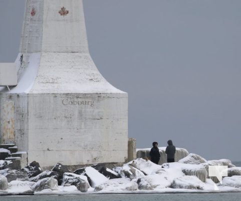 January 12, 2025 Youths on Frozen Pier Cobourg Harbour 106