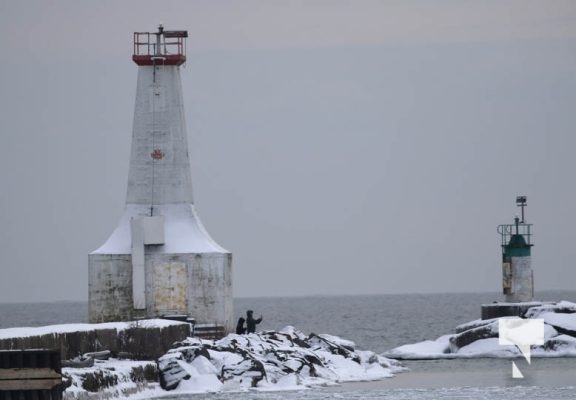 January 12, 2025 Youths on Frozen Pier Cobourg Harbour 107