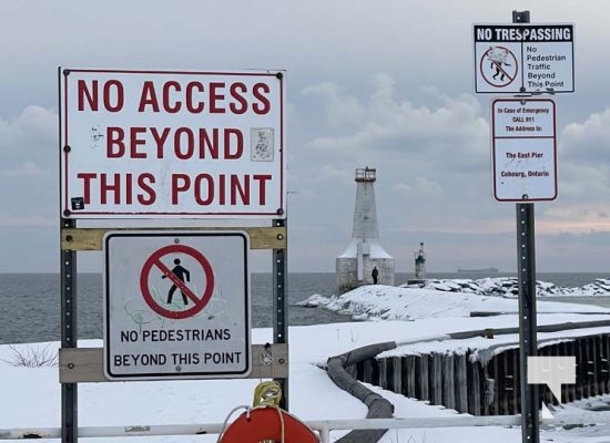 January 12, 2025 Youths on Frozen Pier Cobourg Harbour 111