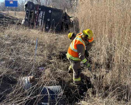 March 17, 2025 Transport Rollover Highway 401 Cobourg627