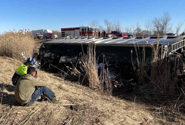 March 17, 2025 Transport Rollover Highway 401 Cobourg630