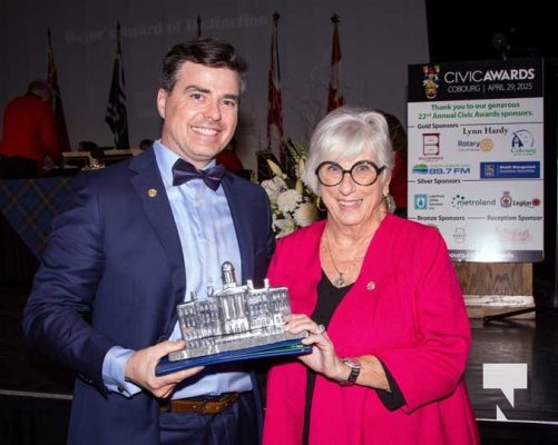 Carol Farren with Mayor Cleveland