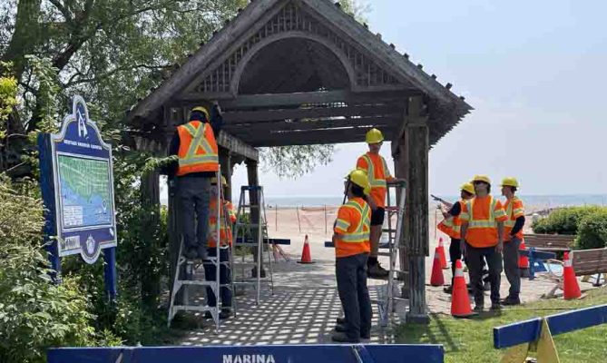 June 4, 2025 Removing Tearing Down Entrance Boardwalk3129