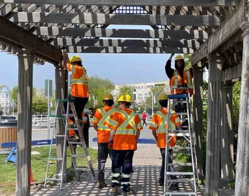 June 4, 2025 Removing Tearing Down Entrance Boardwalk3131
