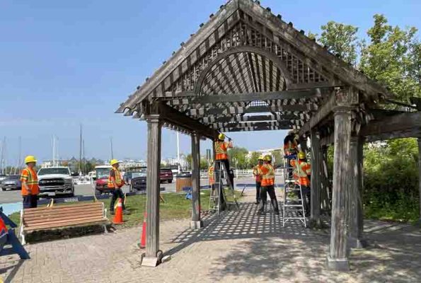 June 4, 2025 Removing Tearing Down Entrance Boardwalk3133