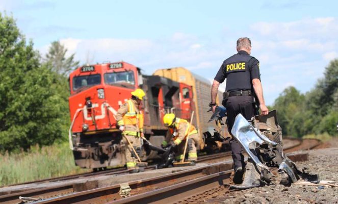 July 21, 2025 Pickup vs VIA train east of Cobourg5018