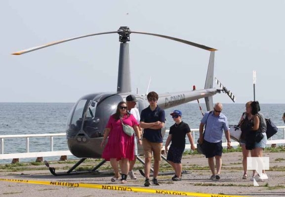 August 16, 2025 Helicopter Cobourg Pier Harbour5754