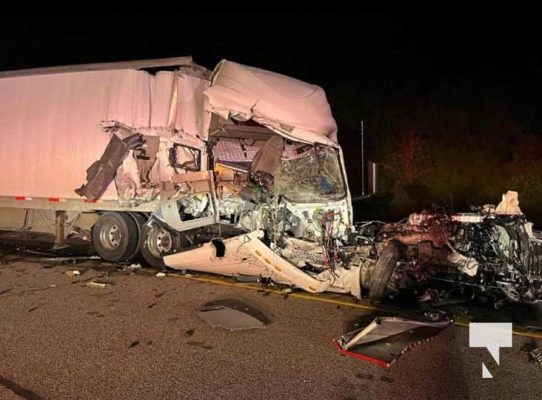 October 10, 2025 Clarington Firetruck Struck Highway 401 1530
