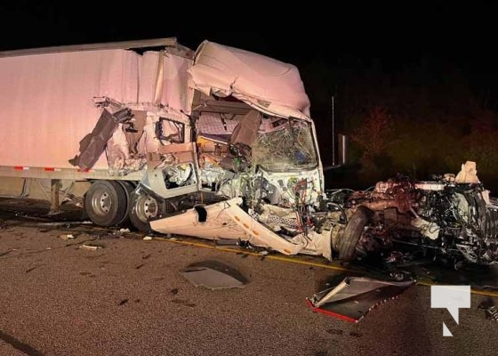 October 10, 2025 Clarington Firetruck Struck Highway 401 1532