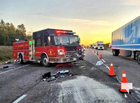 October 10, 2025 Clarington Firetruck Struck Highway 401 1534